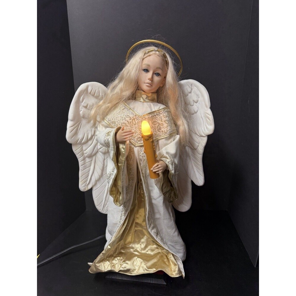 VTG Angel 1993 Holiday Creations Animated Christmas Lighted Up Motionette Noel
